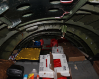 The half deck. In the Collings Foundation Liberator, this area is used primarily for storage.